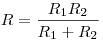  R = frac<R_1R_2></noscript> <R_1 + R_2>» /> Формулы, аналогичные (1) и (2), можно применять к соединению любого числа проводников. Силы тока проводниках и их сопротивление при параллельном соединении связаны соотношением <img onload=